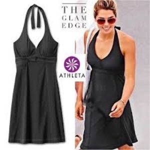 Athlete Black Halter Tie Dress w/ pockets